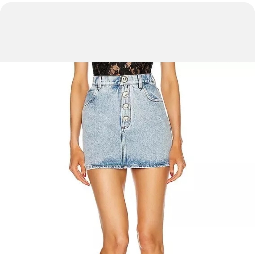 Alessandra Rich Denim Mini Skirt